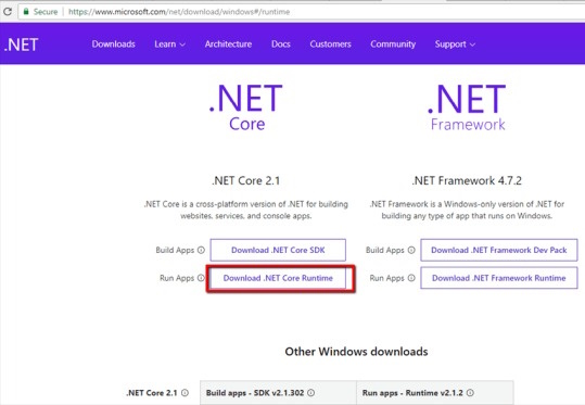 Download .NET Core SDK